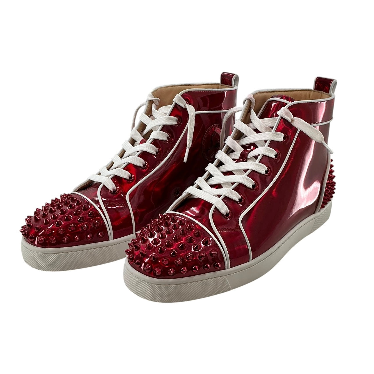 Christian Louboutin Lou Spikes 2 Patent High Top Sneaker