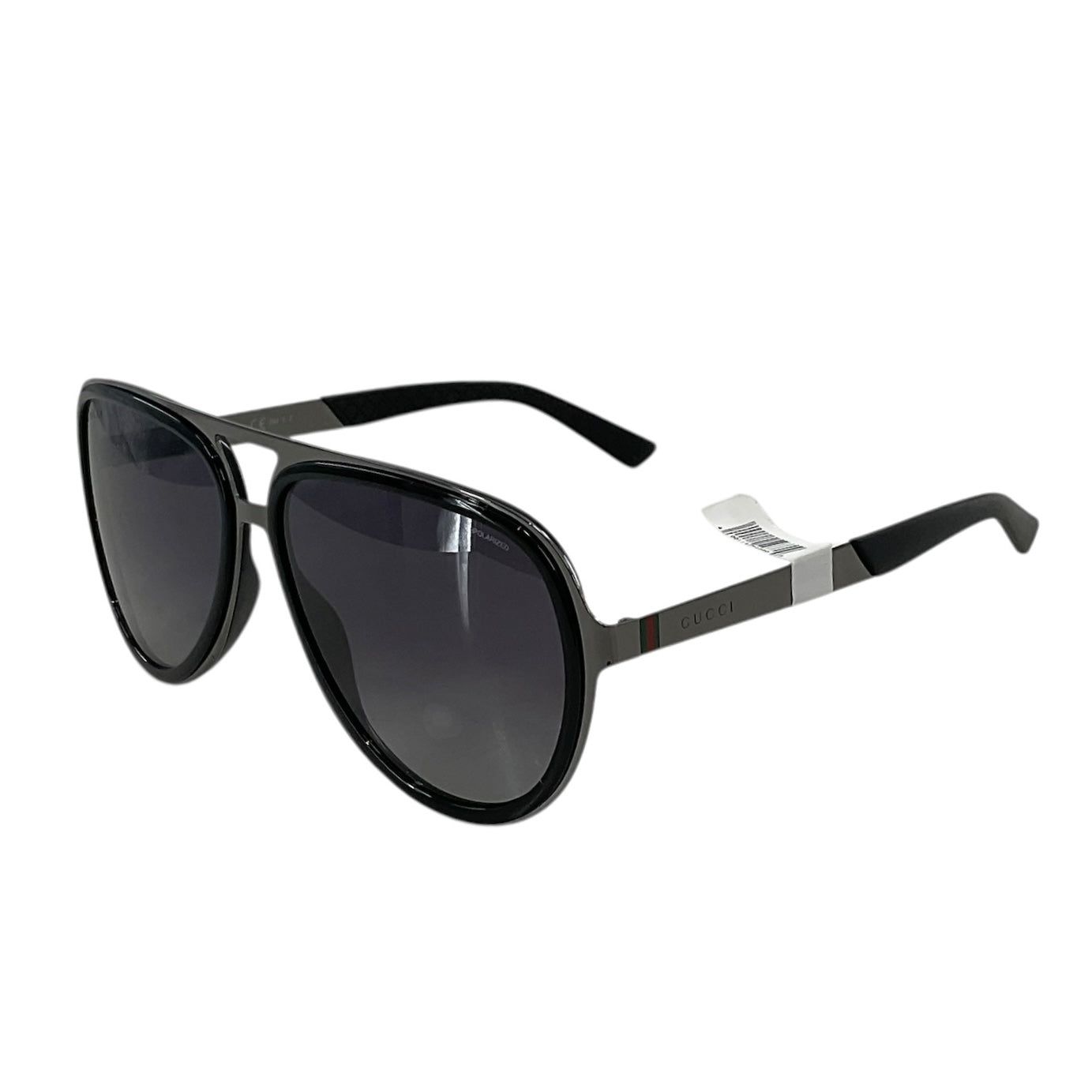 Gucci GG0062S Aviator Sunglasses - Black/Grey Gradient
