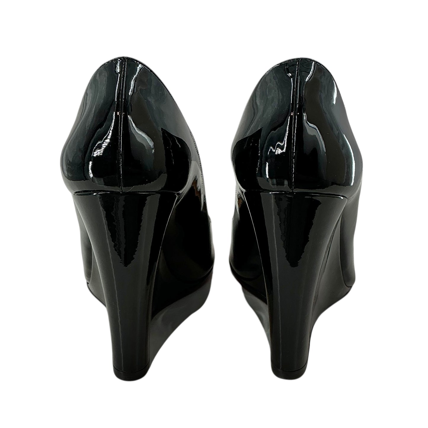 Christian Louboutin Ron Ron Zeppa Black Patent Leather Wedge Pumps