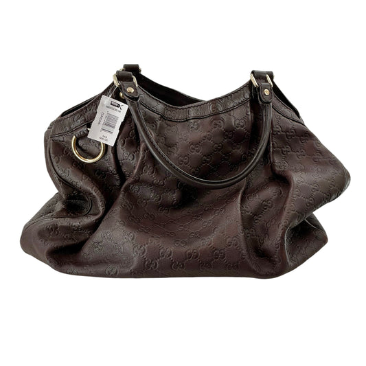 Gucci Dark Brown Guccissima Leather Sukey Tote Bag