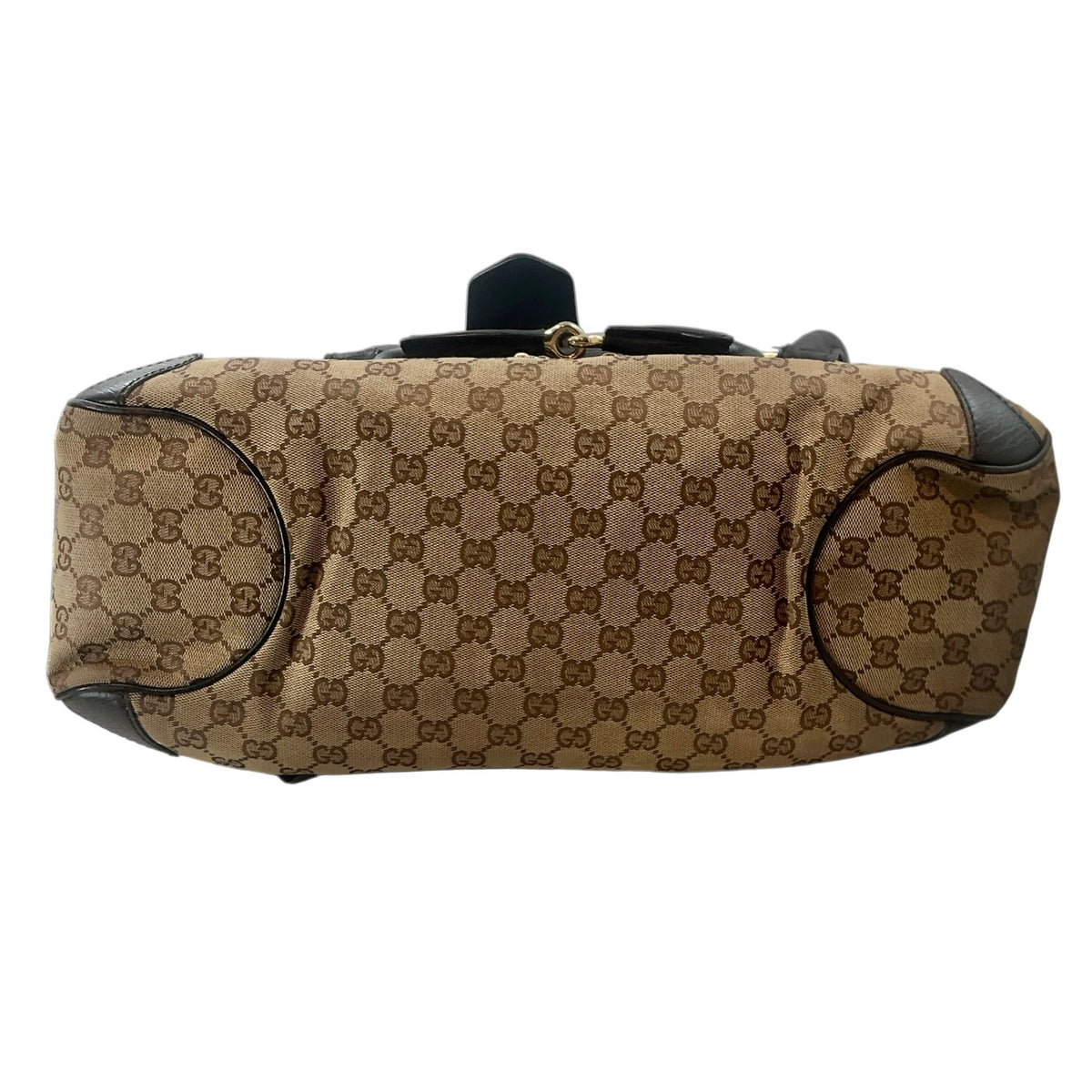 Gucci Tom Ford Era Beige/Ebony GG Canvas Horsebit Chain Flap Shoulder Satchel Bag