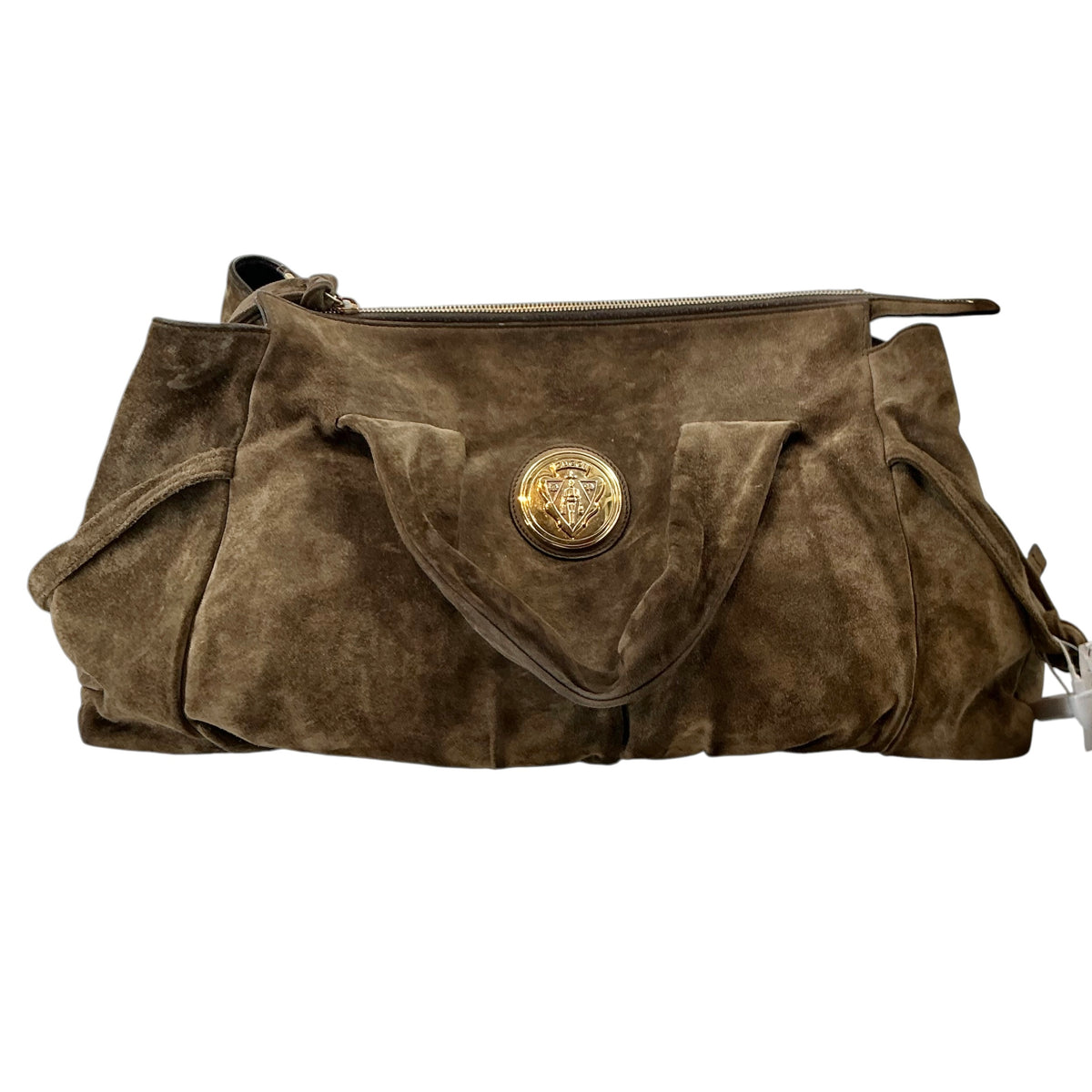 Gucci Vintage Brown Suede Hysteria Top Handle Satchel Bag
