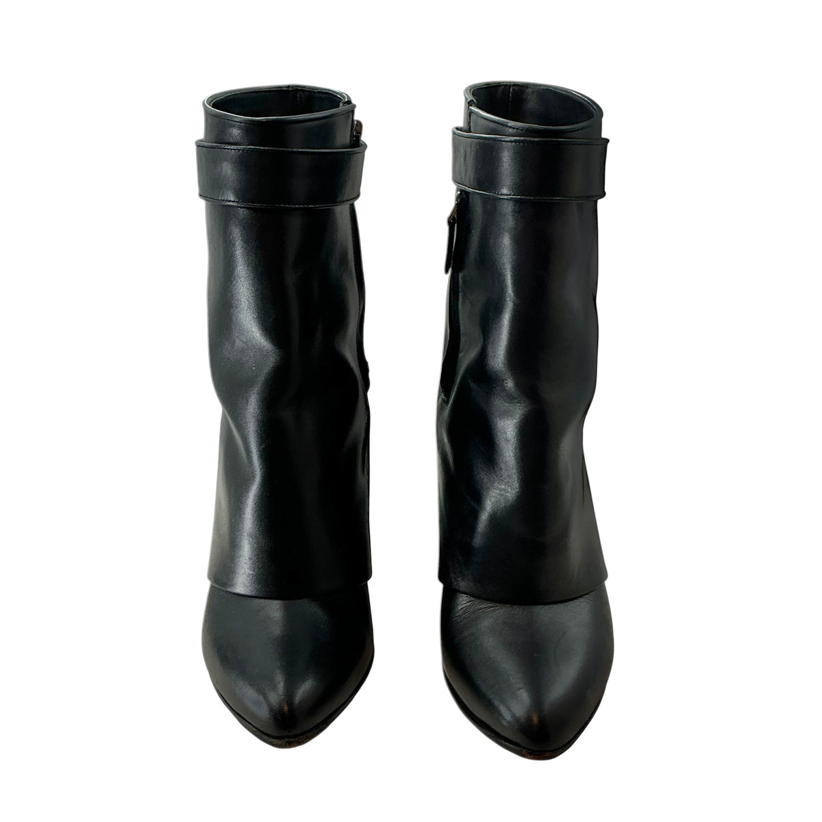 Givenchy Black Leather Shark Lock Ankle Boots