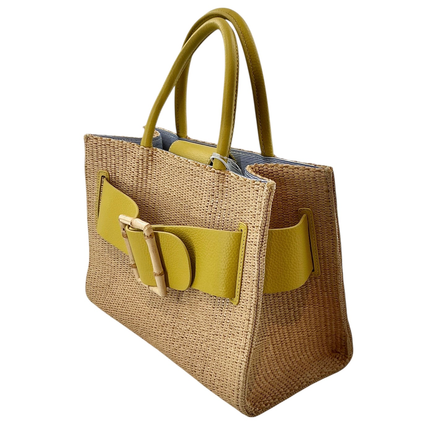 J.McLaughlin Holland Straw Tote in Chartreuse
