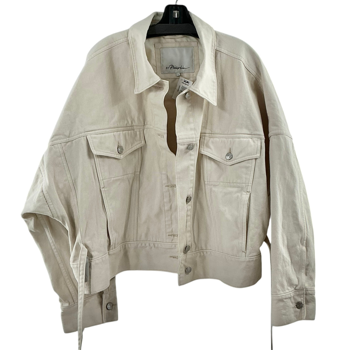 3.1 Phillip Lim Ecru Denim Tie-Waist Boxy Jacket