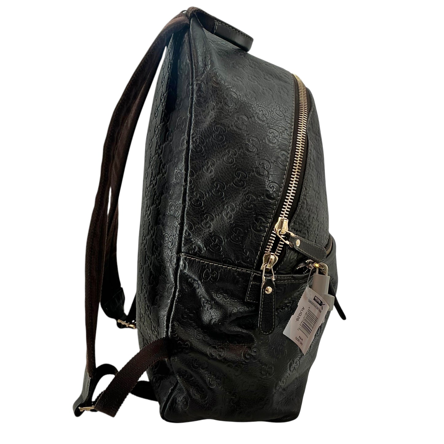 Gucci Black Guccissima Monogram Embossed Leather Day Backpack