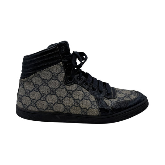 Gucci Navy Monogram High Top Sneakers