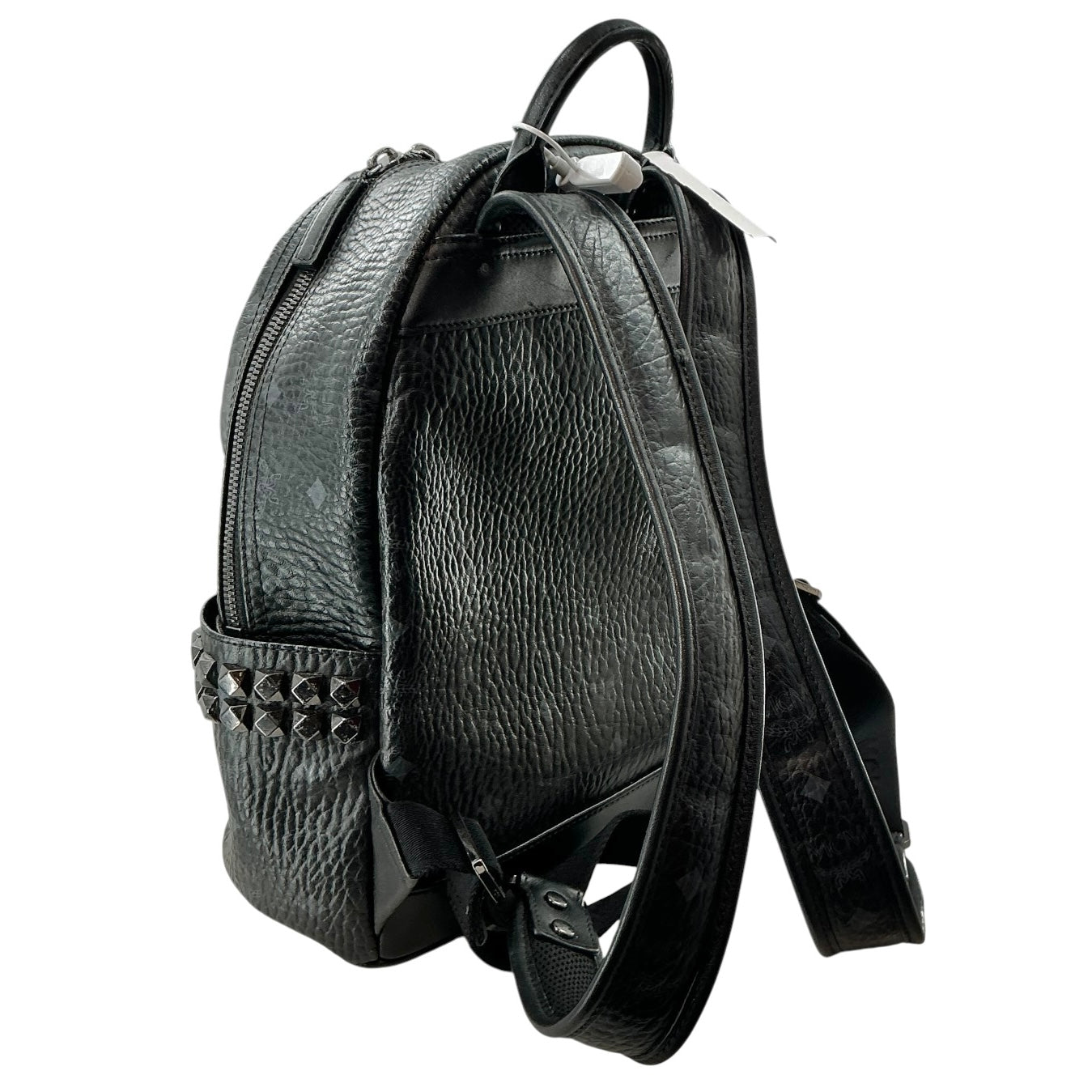 MCM Stark Side Studs Backpack in Black Visetos