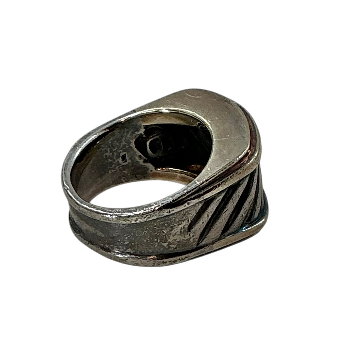 David Yurman Sterling Silver Cable Cigar Band Ring - Wide Ribbed 925