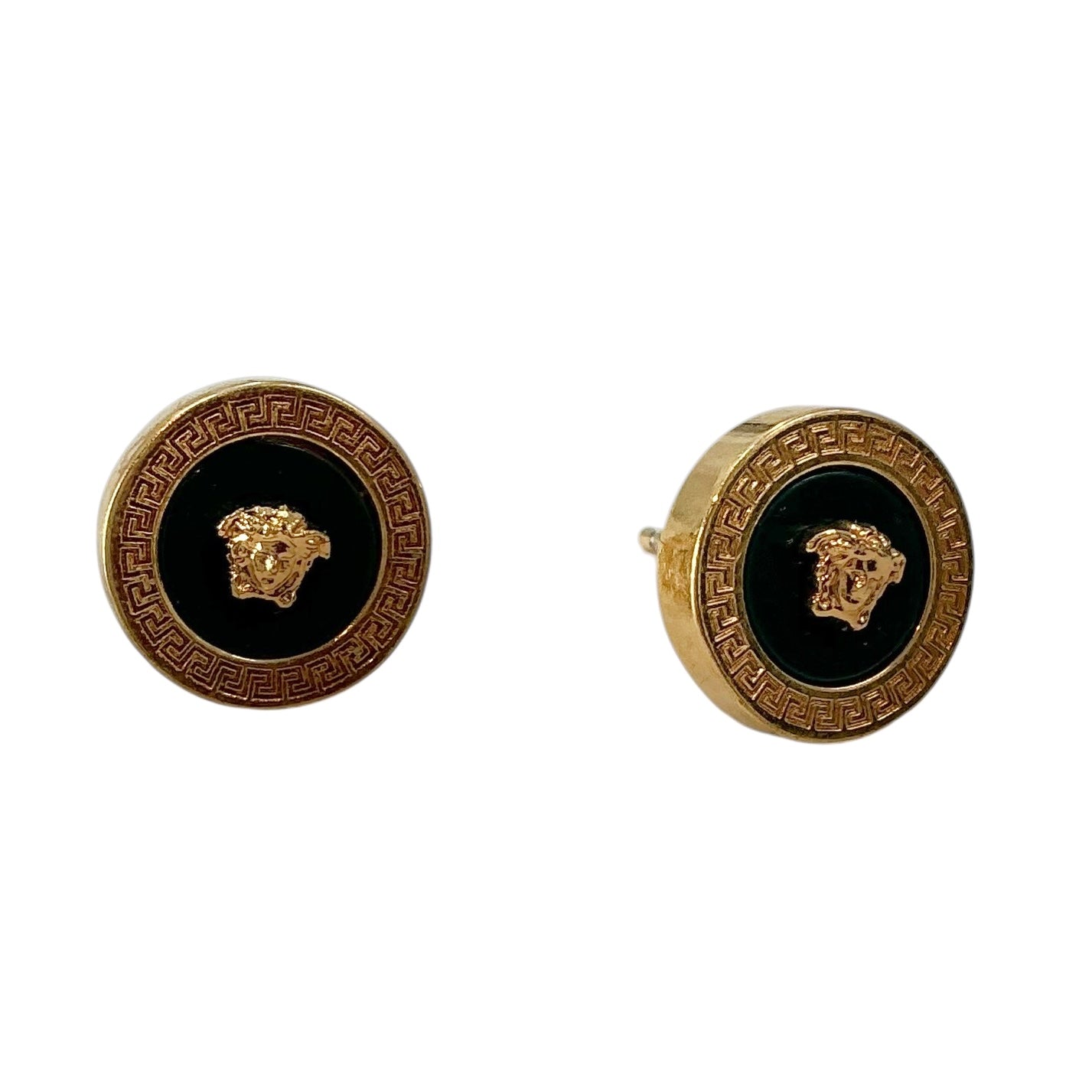 Versace Medusa Enamel & Gold-Tone Stud Earrings