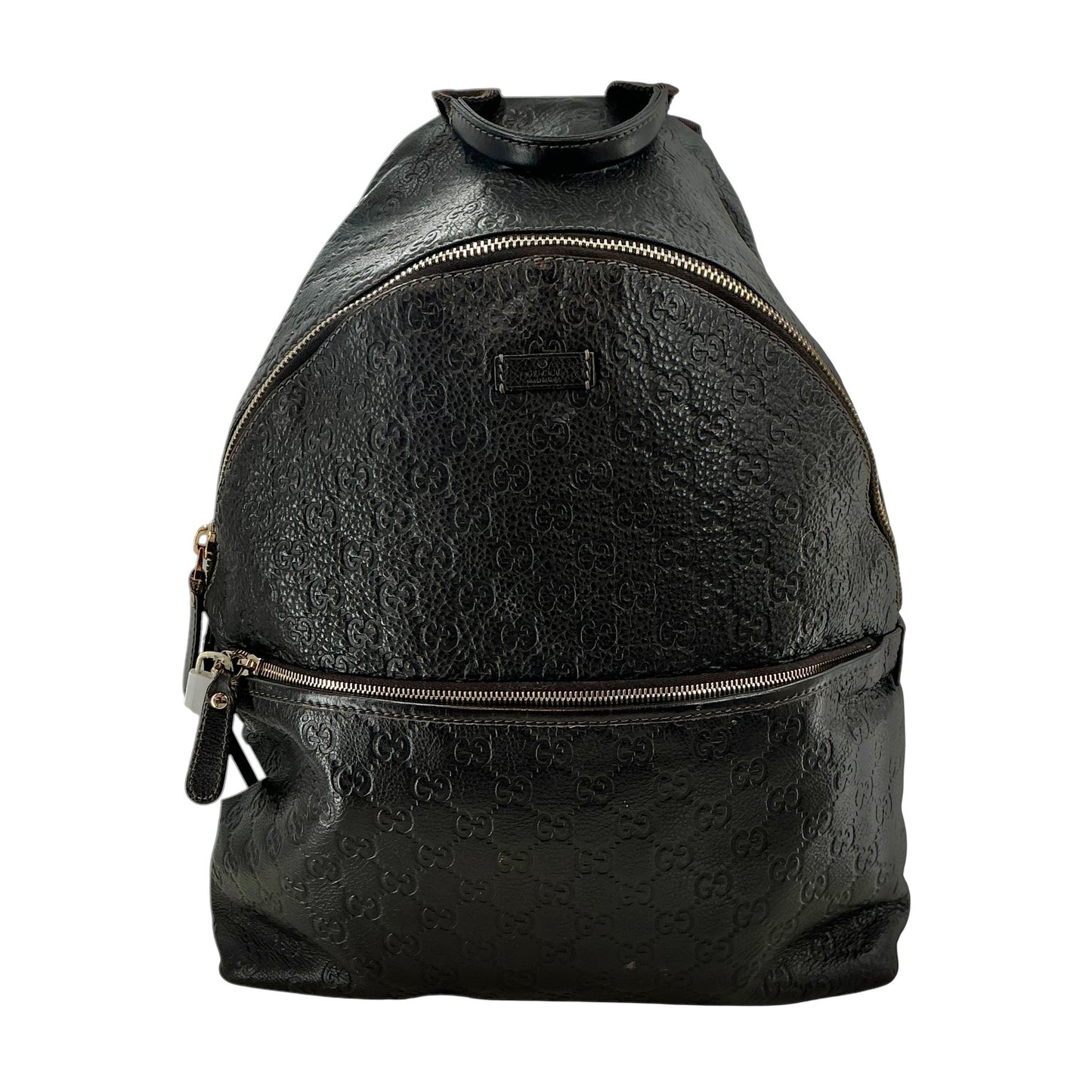 Gucci Black Guccissima Monogram Embossed Leather Day Backpack