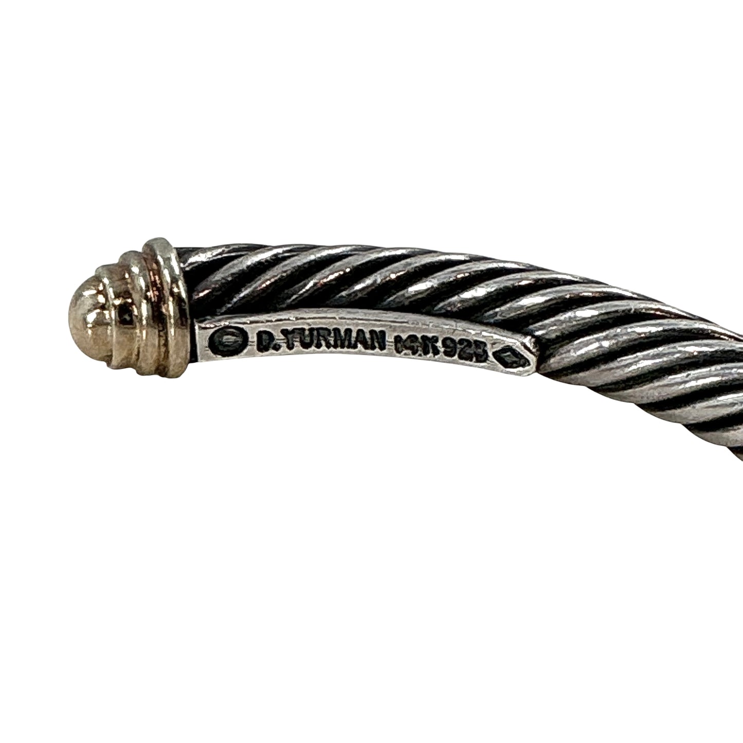 David Yurman Classic Cable 5mm Cuff Bracelet in Sterling Silver and 14K Gold