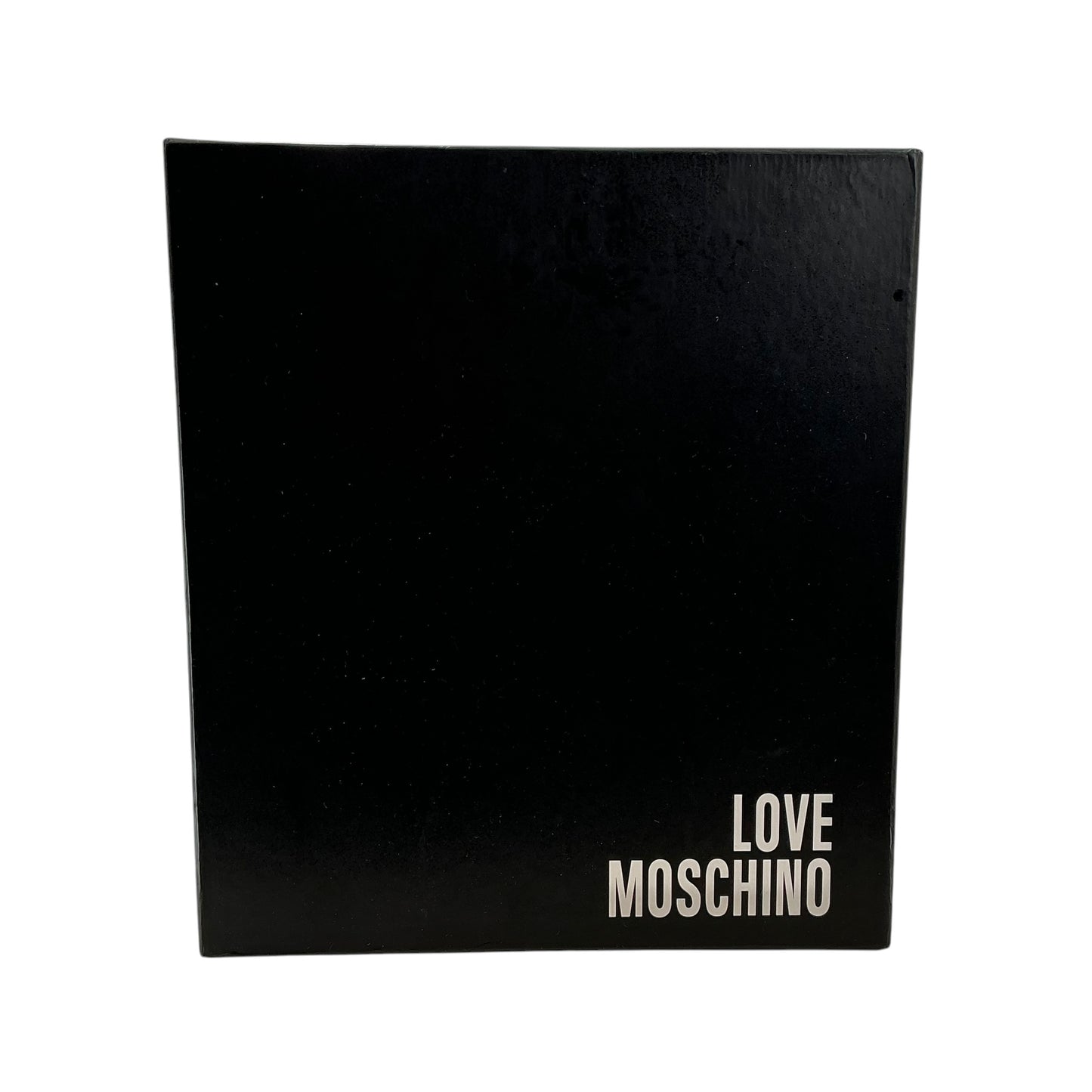 Love Moschino Black Leather LM Logo Combat Boots