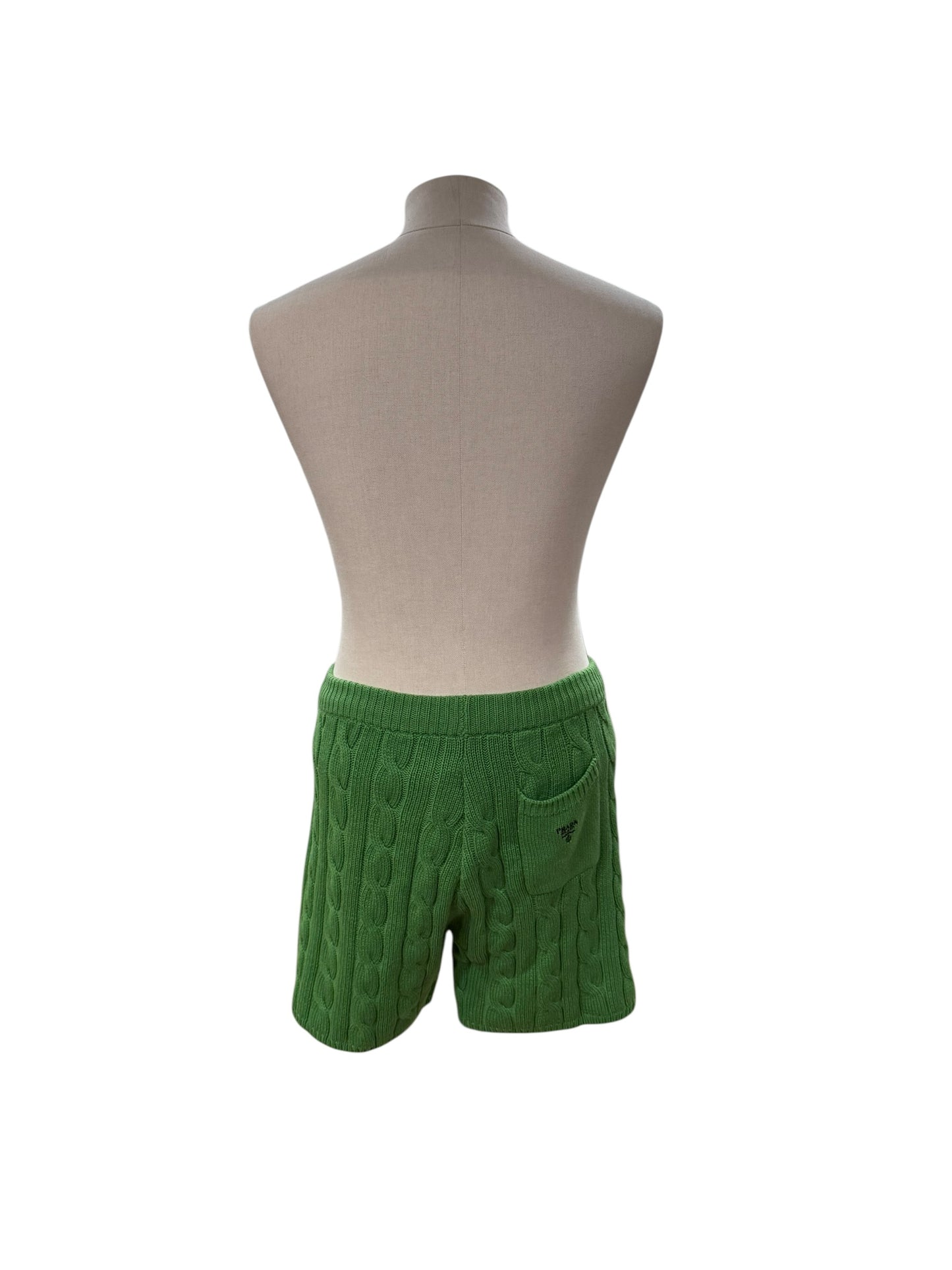 Prada Green Cable Knit Shorts