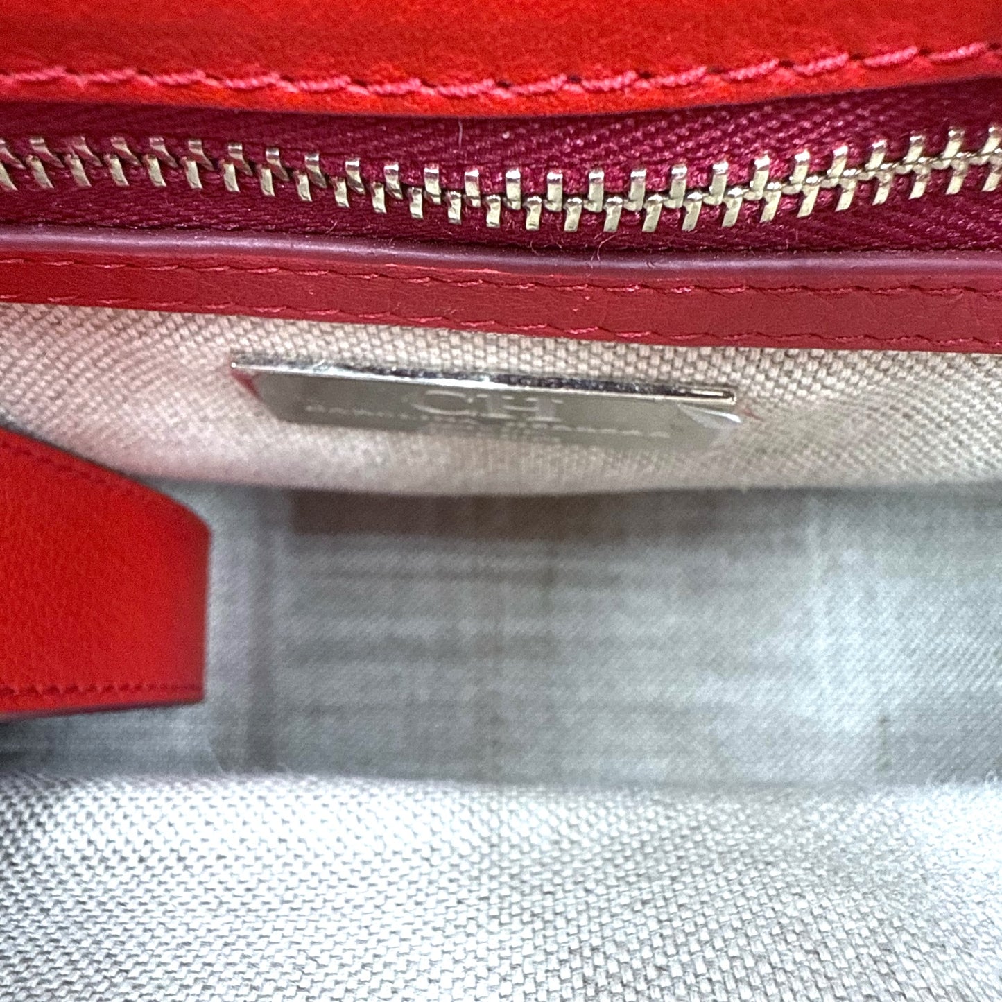 Carolina Herrera Initials Insignia Leather Shoulder Bag