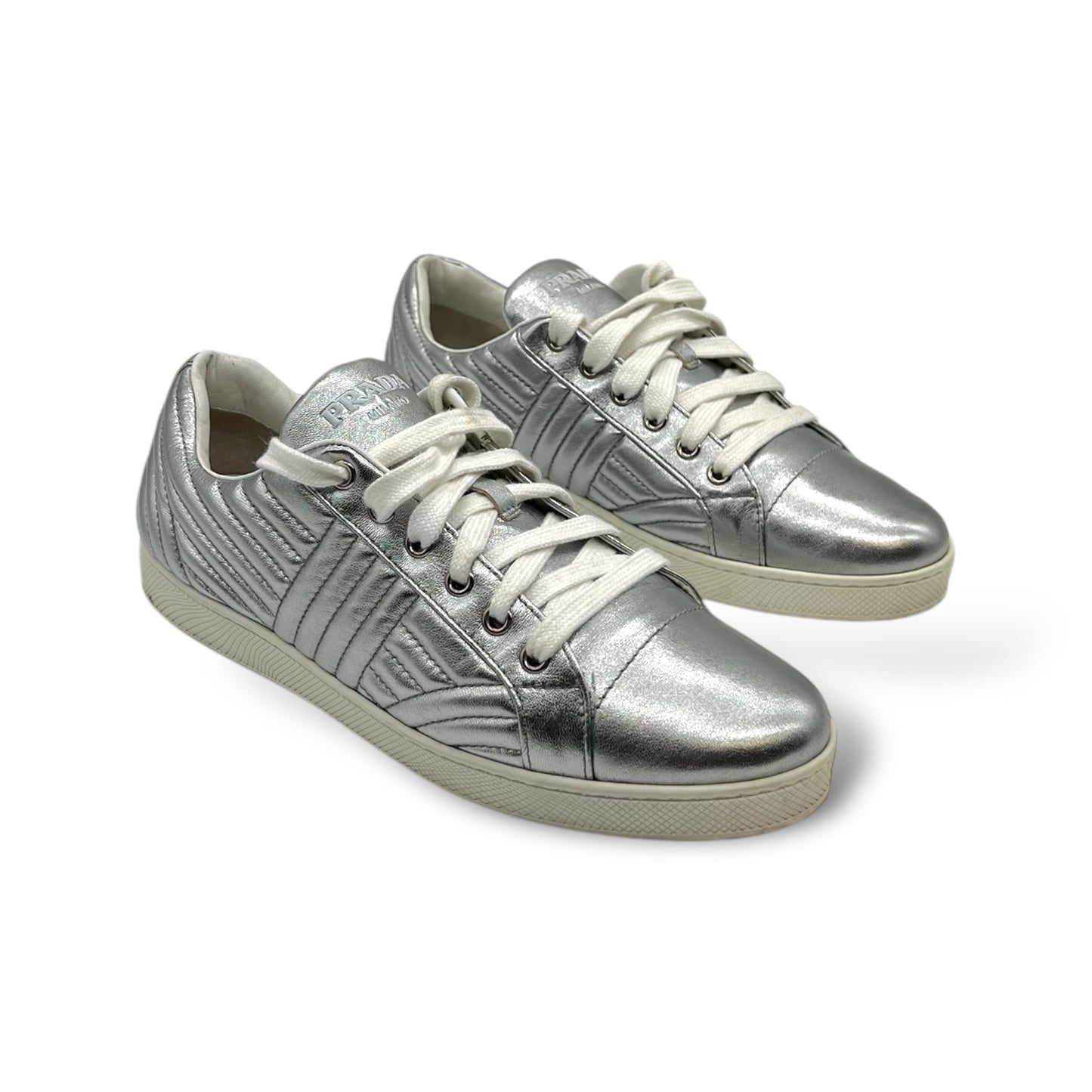 Prada Skateboard Women's Low-Top Chrome Shoes