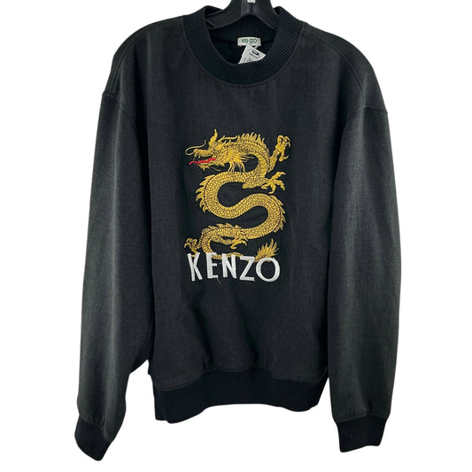 Kenzo Dragon Embroidered Crewneck Sweatshirt Faded Black