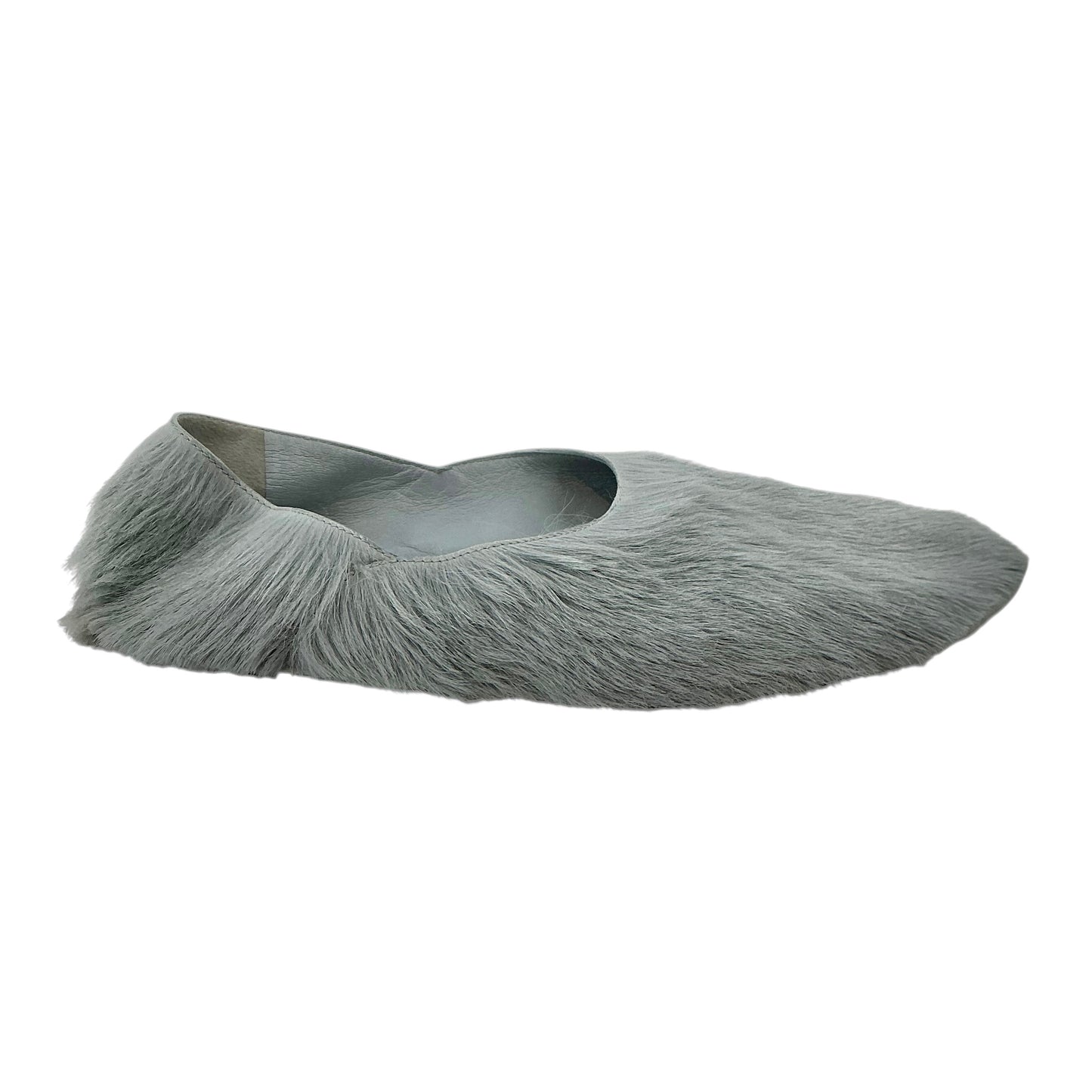 Jil Sander Light Gray Calf Hair Ballet Flats