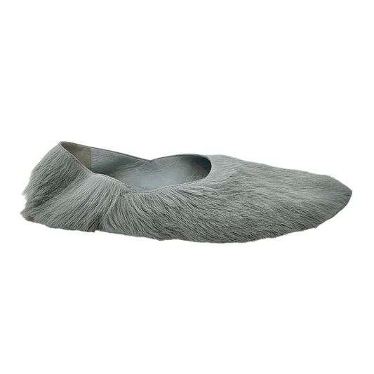 Jil Sander Light Gray Calf Hair Ballet Flats