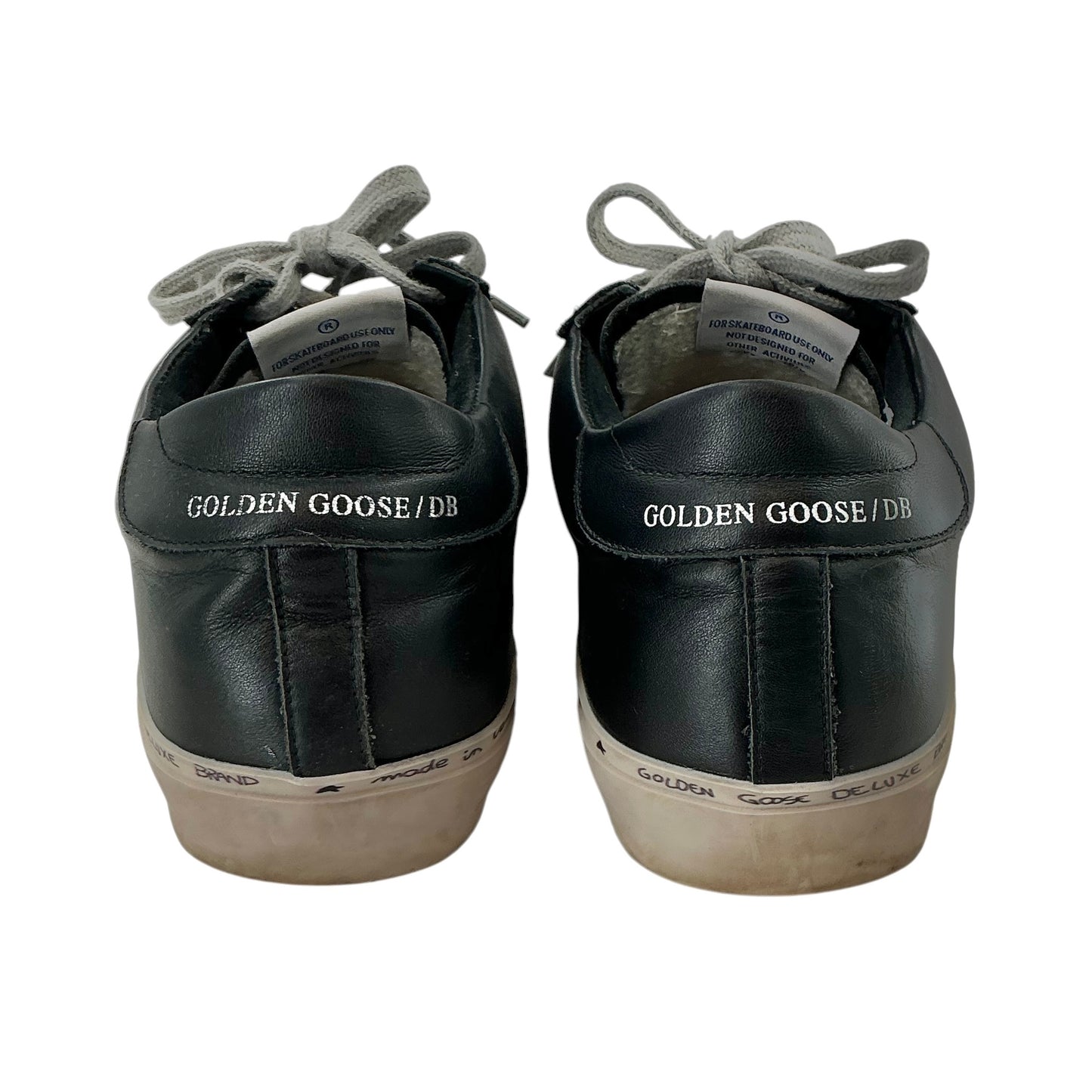 Golden Goose Hi Star Black Leather Metallic Gold Star Sneakers