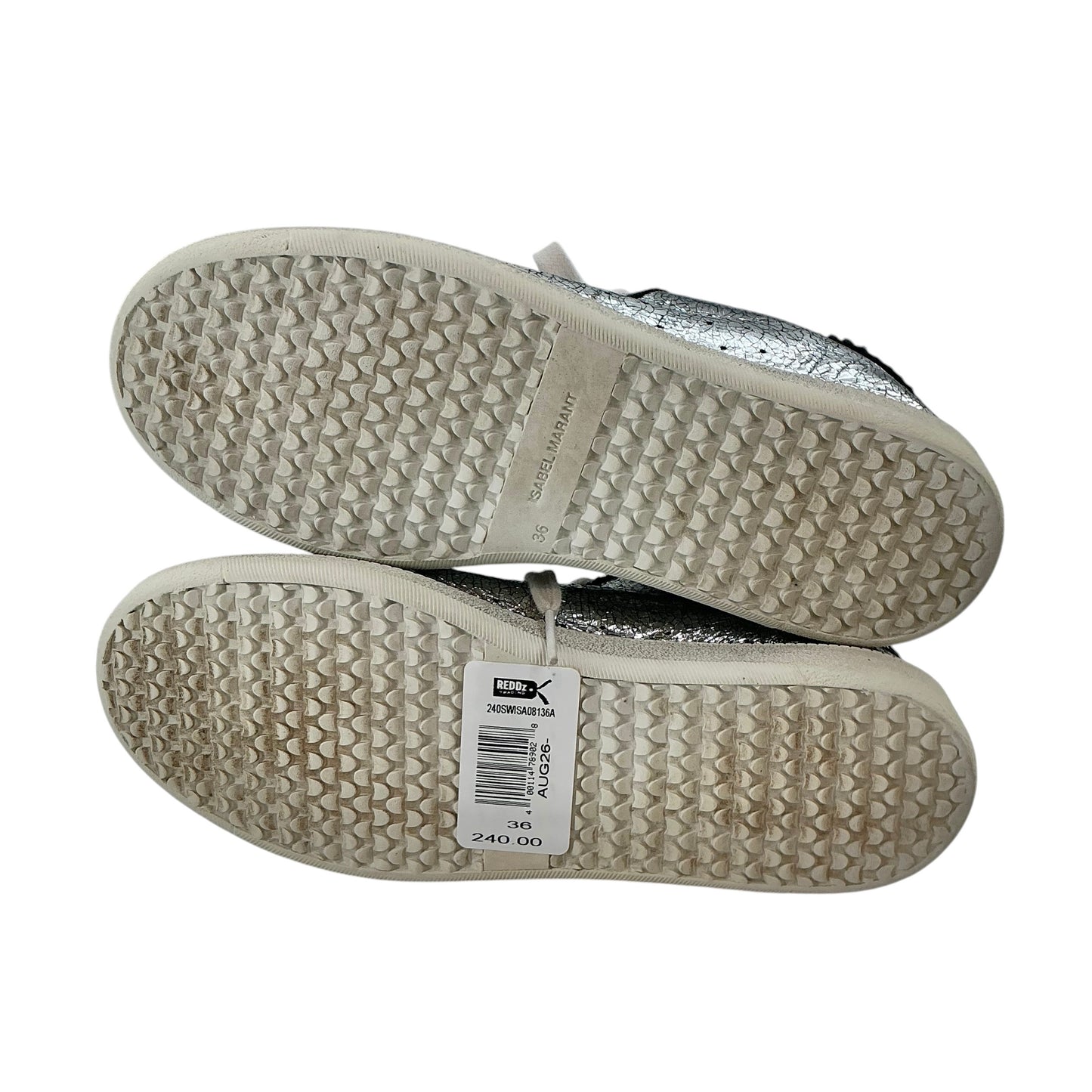 Isabel Marant Bryce Metallic Crackled Silver Sneakers