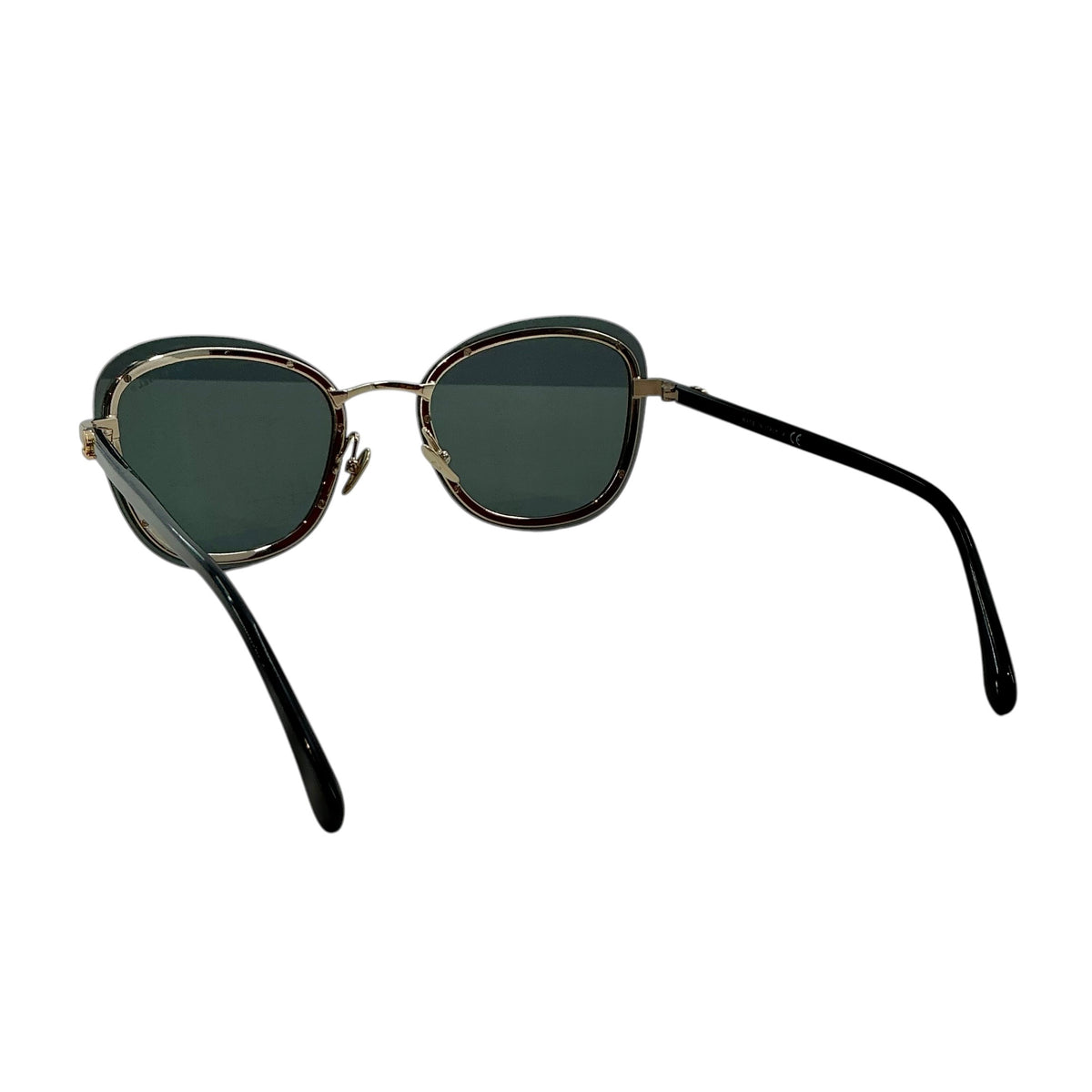 CHANEL 4264 Pantos Oval Sunglasses – Matte Black & Gold Trim / Grey Lens