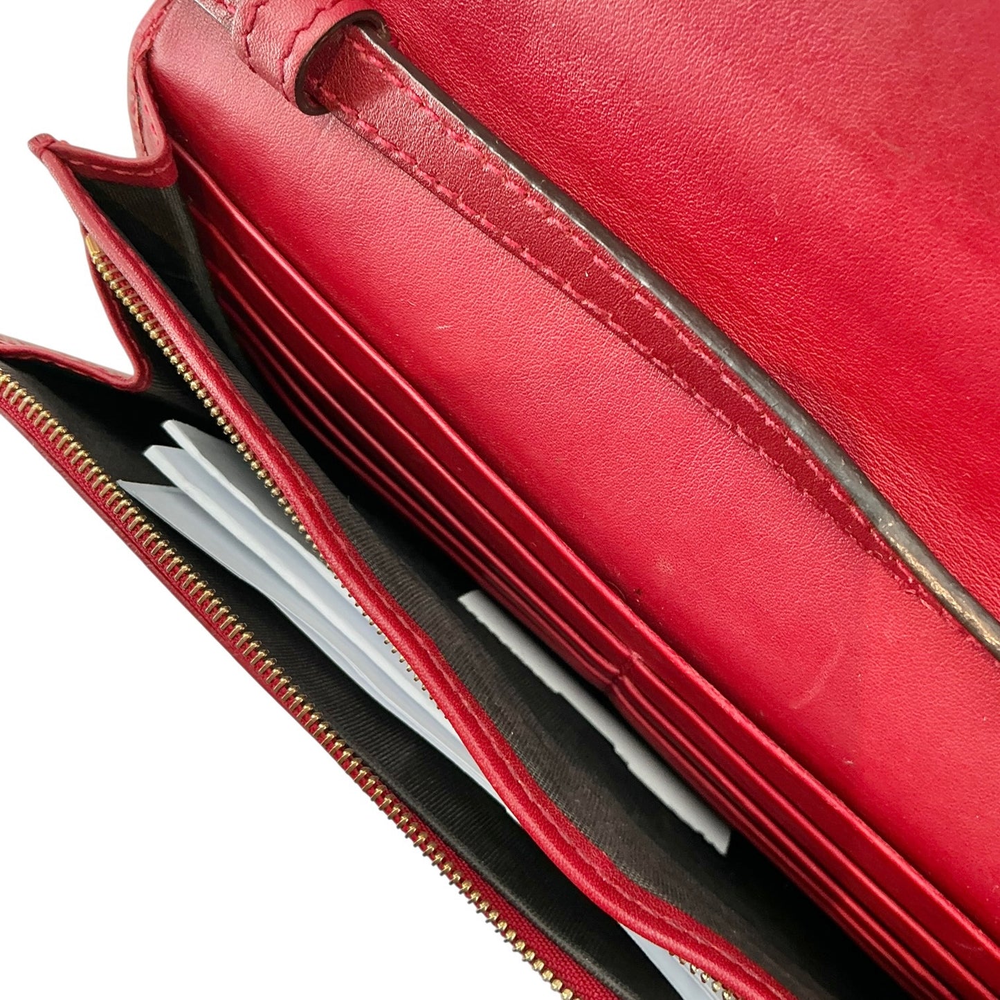 Gucci Red Microguccissima Leather Wallet on Strap
