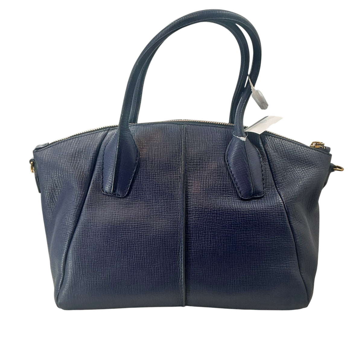 Tod's D-Styling Medium Bauletto Navy Blue Leather Satchel Tote Bag