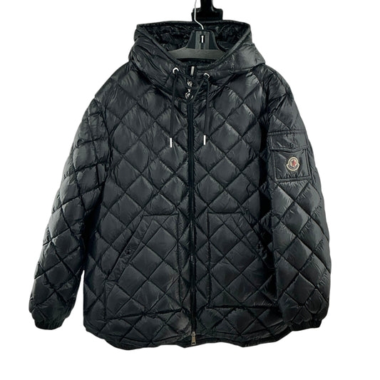 Moncler Women’s Black Diamond-Quilted Hooded Short Down Jacket