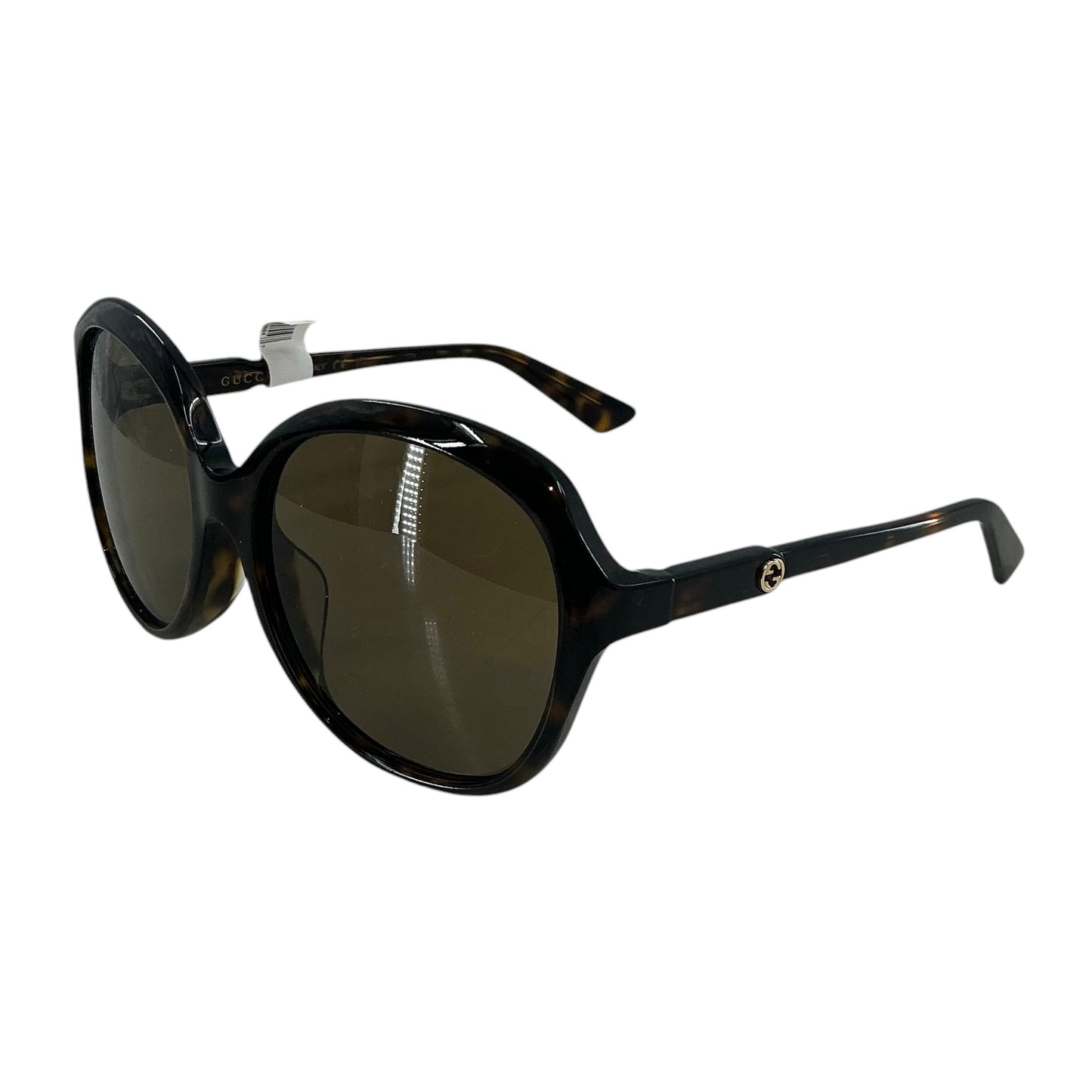 Gucci Women’s GG0489SA Dark Havana / Tortoise Oversized Round Sunglasses