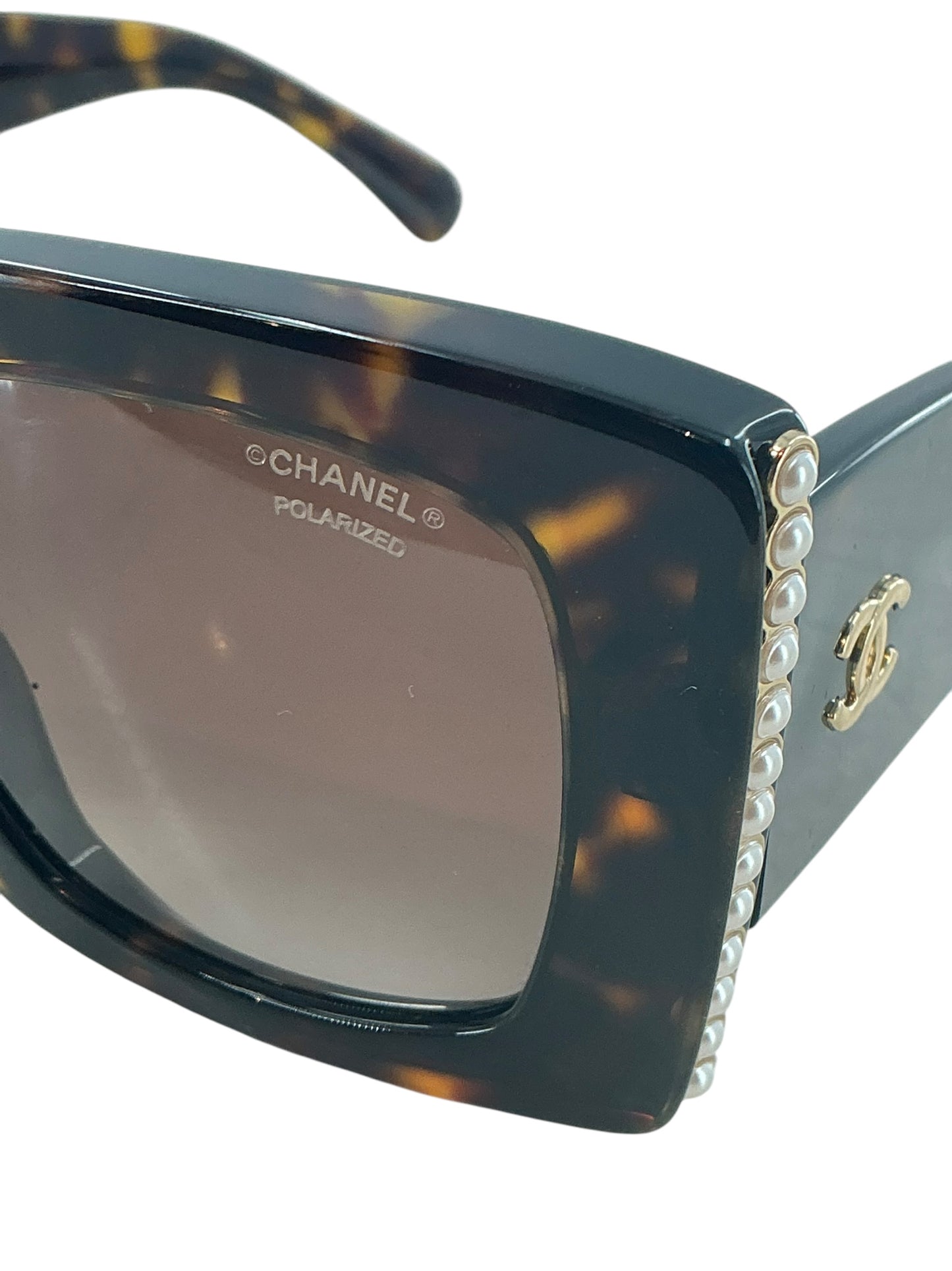 Chanel Rectangle Pearl Polarized Sunglasses