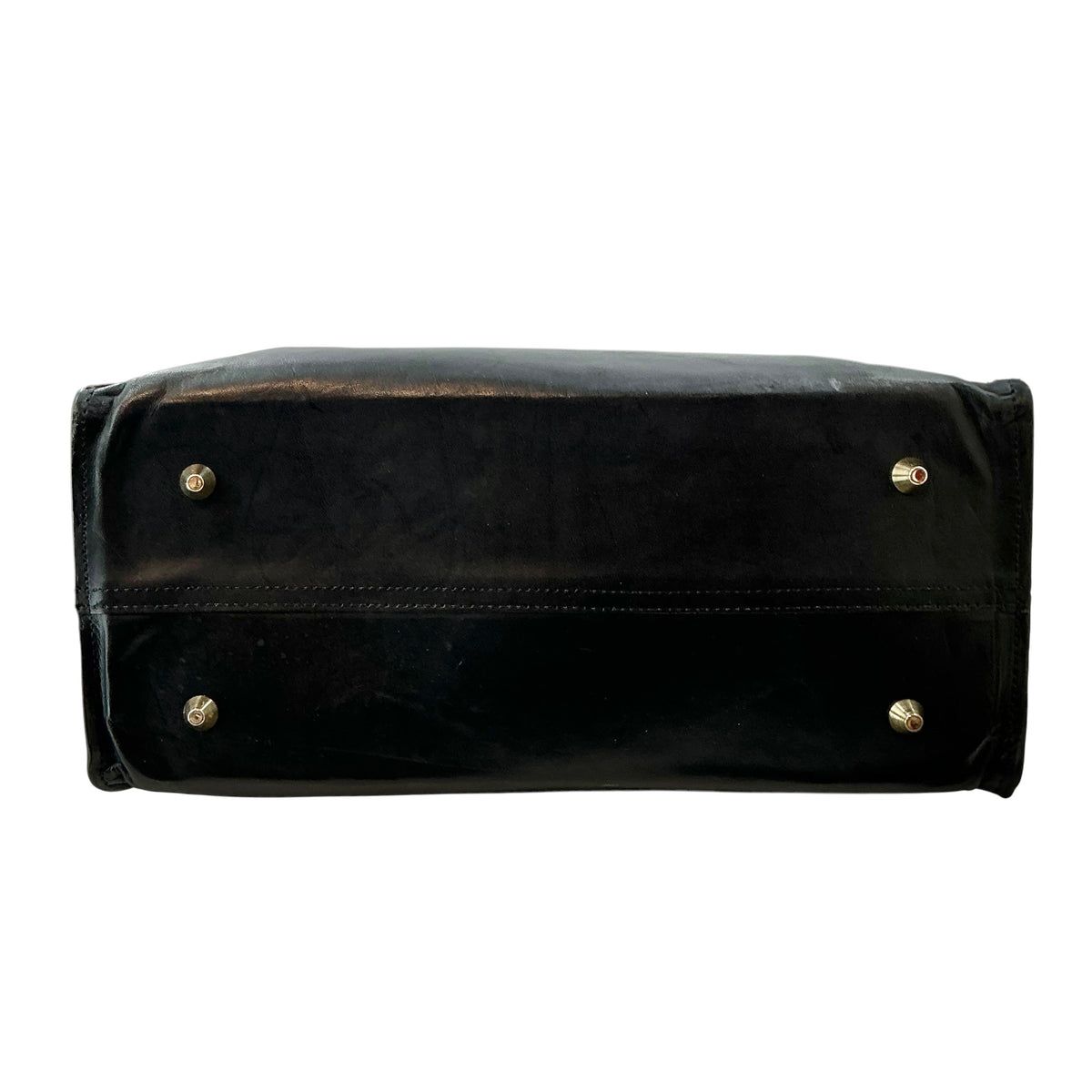 Clare V. Black Leather & Calf Hair Patchwork Simple Tote Bag