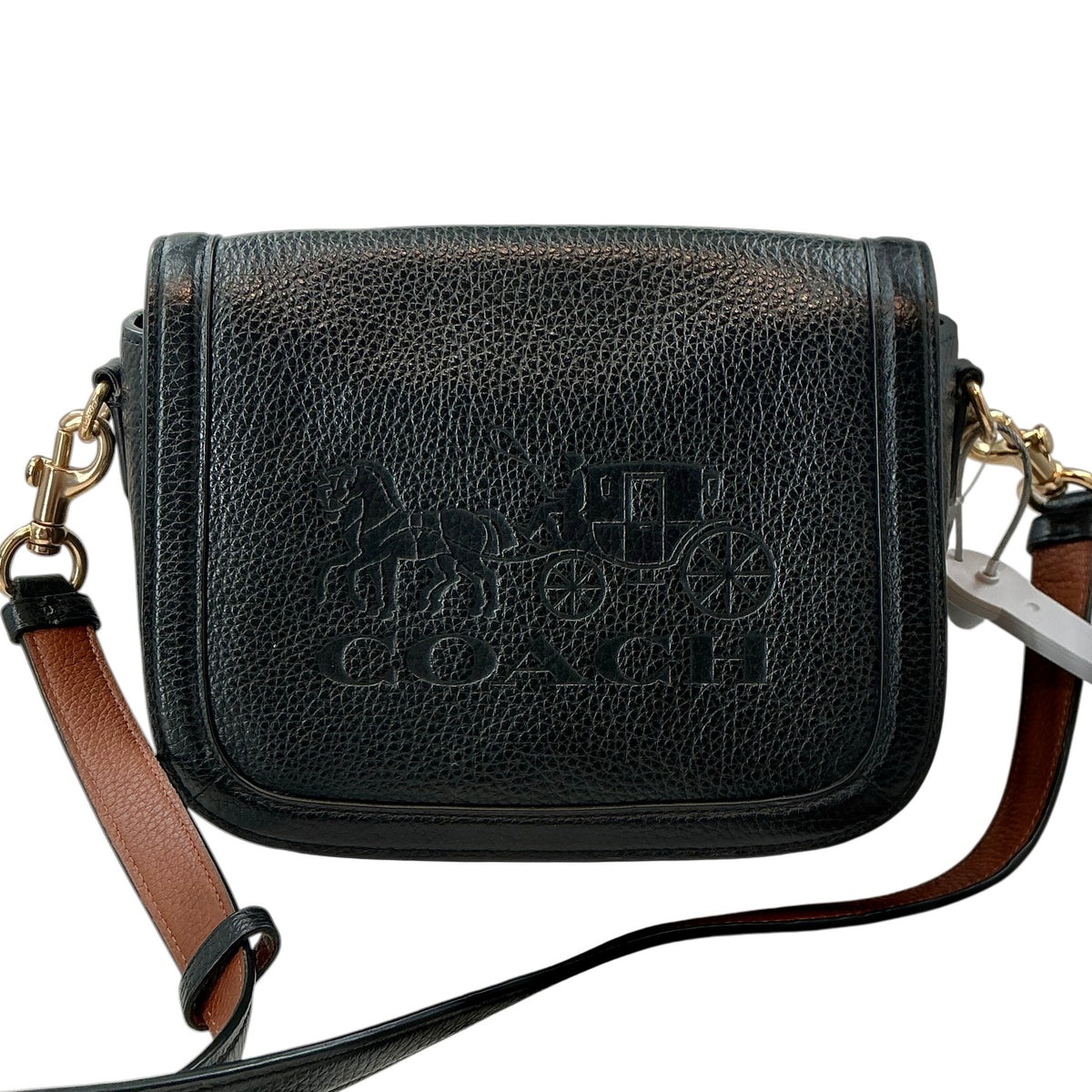 COACH C4058 Embossed Leather Horse & Carriage Saddle Crossbody Bag