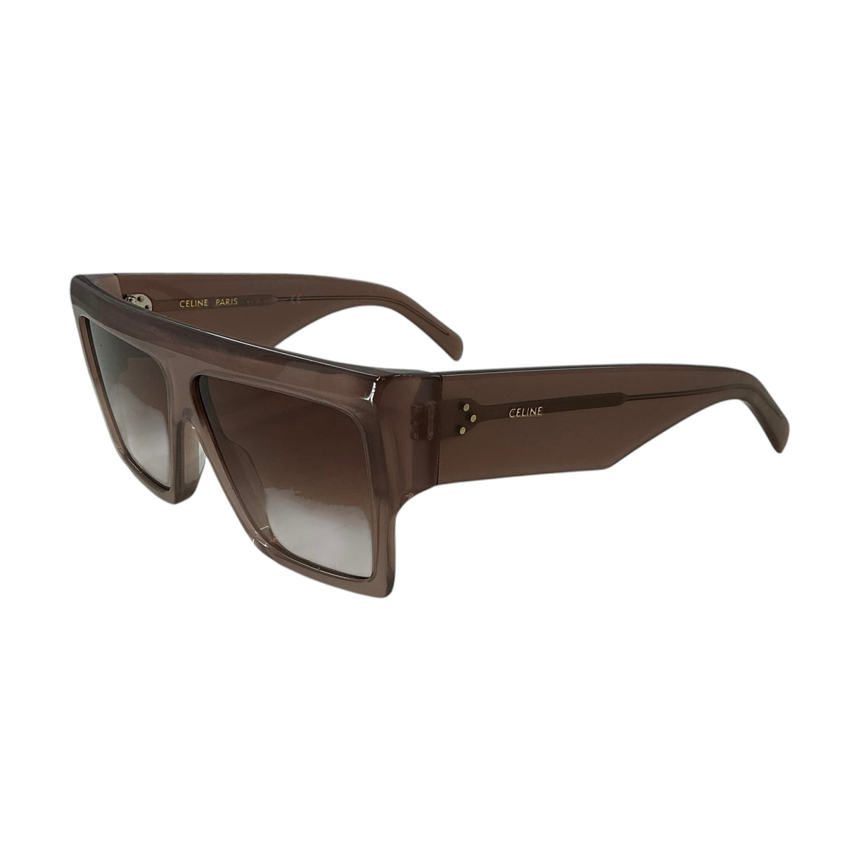 CELINE CL40092I Oversized Flat-Top Square Sunglasses – Transparent Brown Acetate