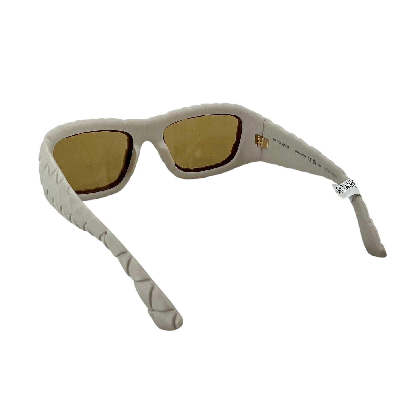 Bottega Veneta BV1303S 006 Padded Intrecciato Sunglasses Chalk White Gold