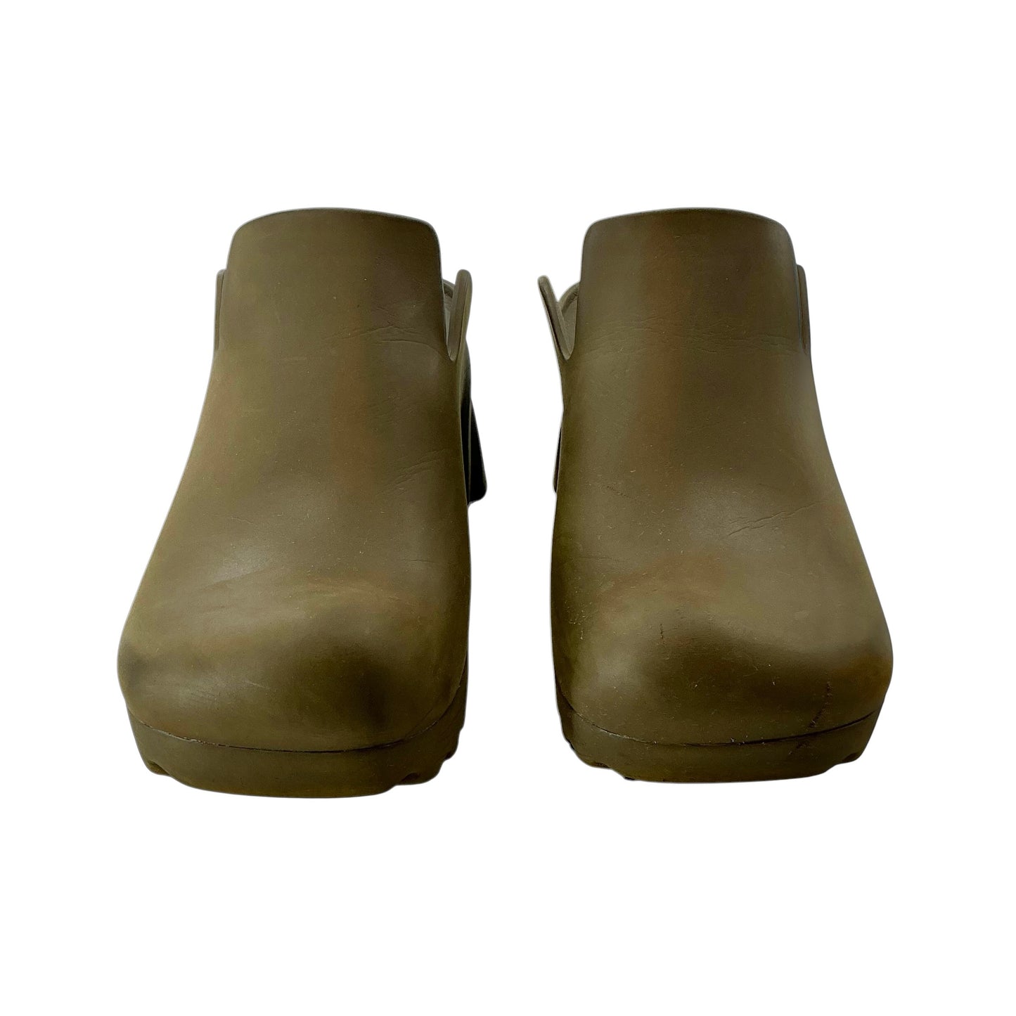 Bottega Veneta Khaki Flash Rubber Platform Clogs