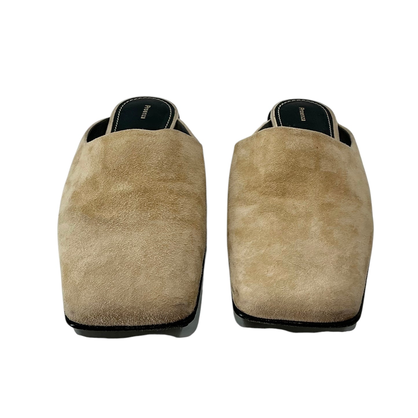 Proenza Schouler Tan Suede Square Toe Mules