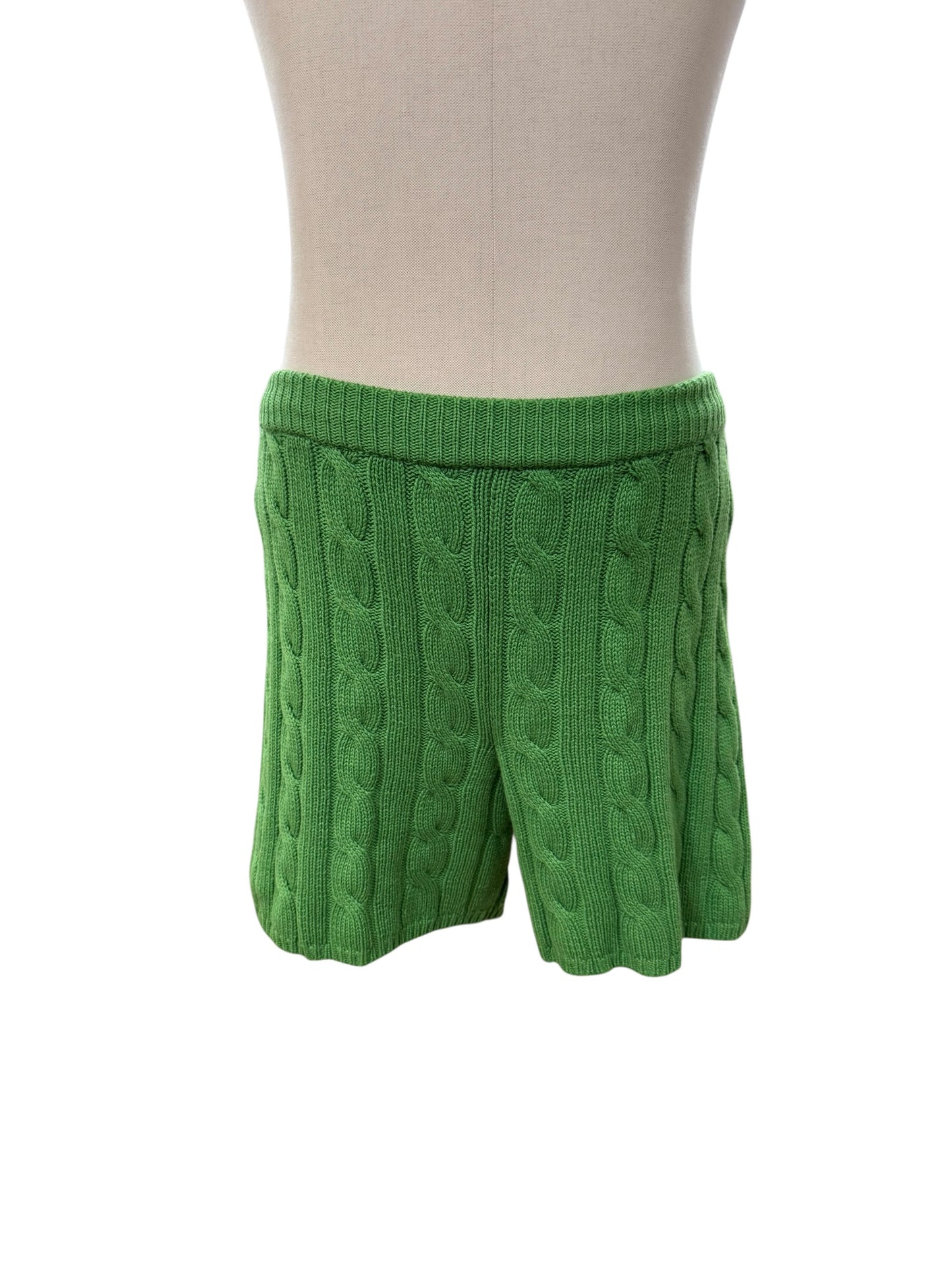 Prada Green Cable Knit Shorts