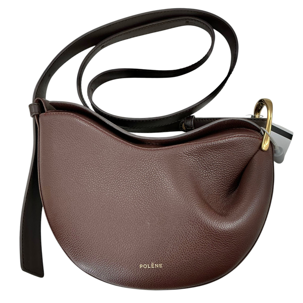 Polène Paris Tonca Bag in Grained Leather – Textured Crescent Crossbody