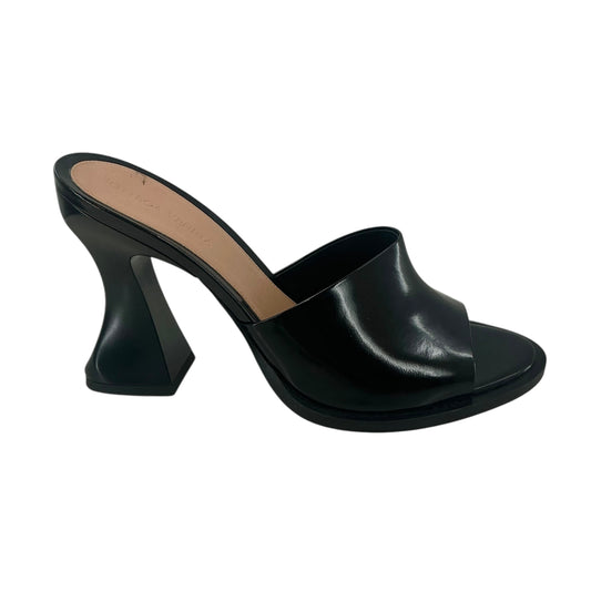 Bottega Veneta Black Patent Leather "Cha-Cha" Sculptural Heel Mules