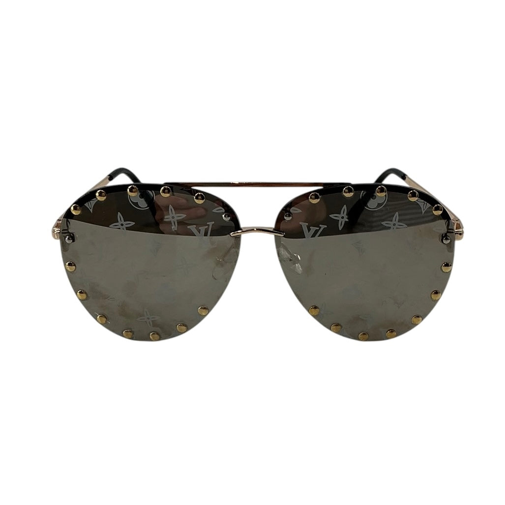 Louis Vuitton "The Party" Studded Monogram Aviator Sunglasses