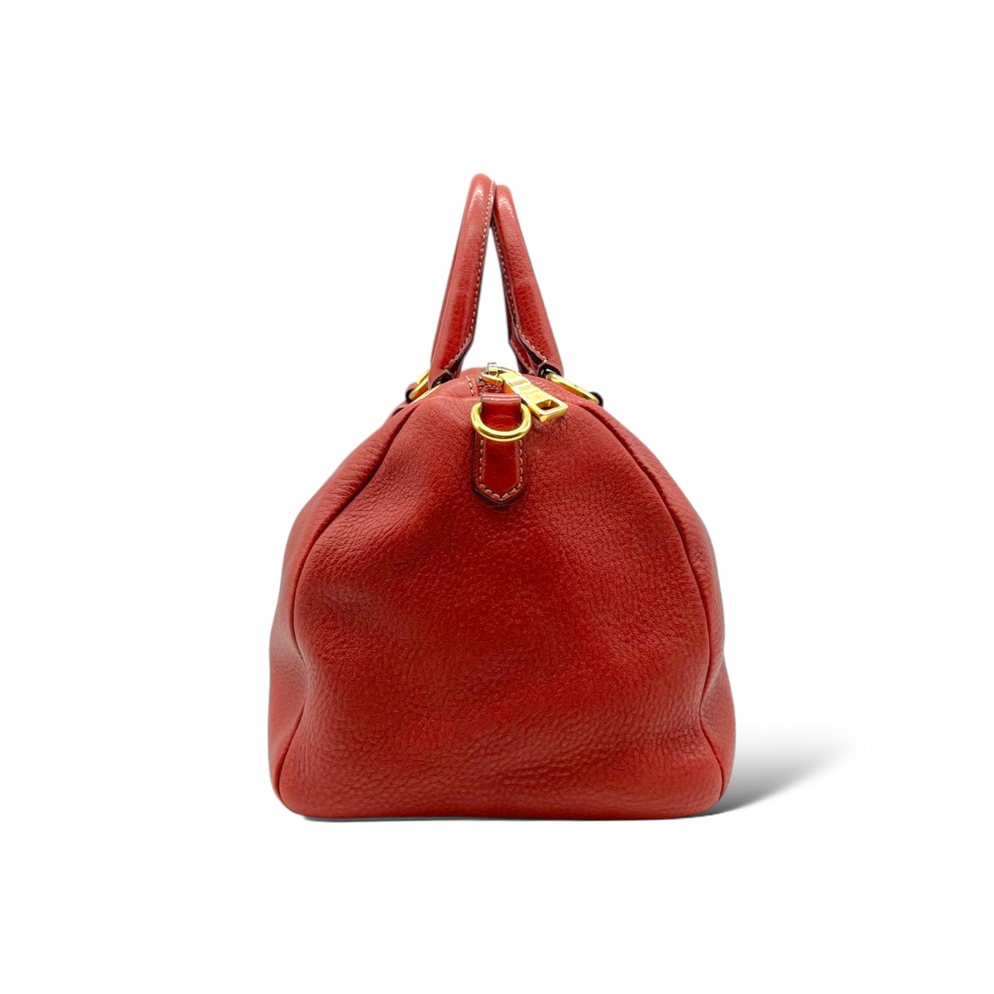 Prada Vitello Daino Top Handle Shoulder Bag Rosso