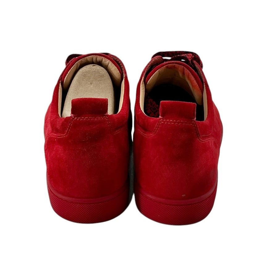 Christian Louboutin Louis Junior Spikes "Loubi" Red Suede Sneakers