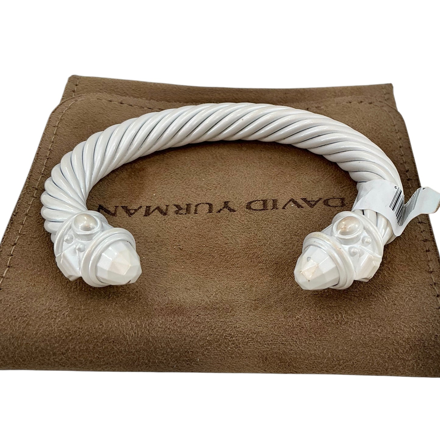 David Yurman White Aluminum Renaissance Cable Cuff Bracelet