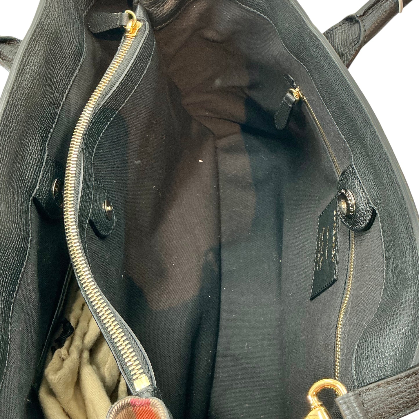 Burberry Grainy Leather House Check Banner Tote (Large)