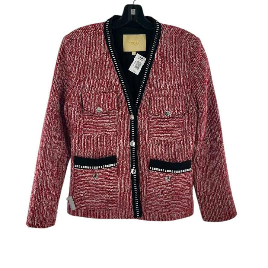 Maje "Vivor" Red & White Tweed Blazer Jacket
