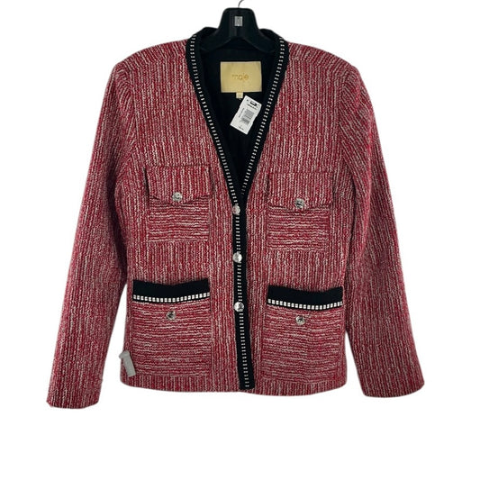Maje "Vivor" Red & White Tweed Blazer Jacket