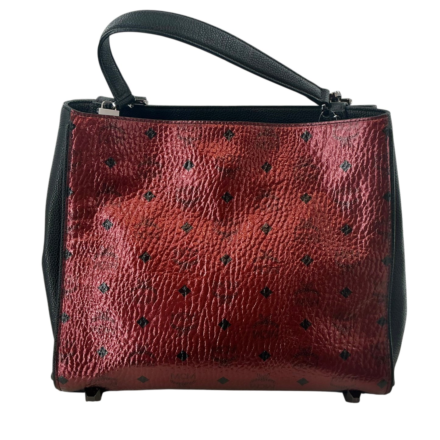 MCM Visetos Corina Medium Metallic Shoulder Bag - Scooter Red