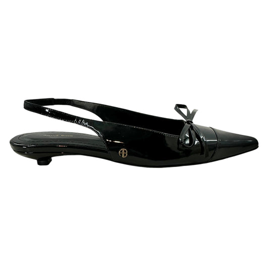 Anine Bing Zoey Patent Leather Slingback Kitten Heels