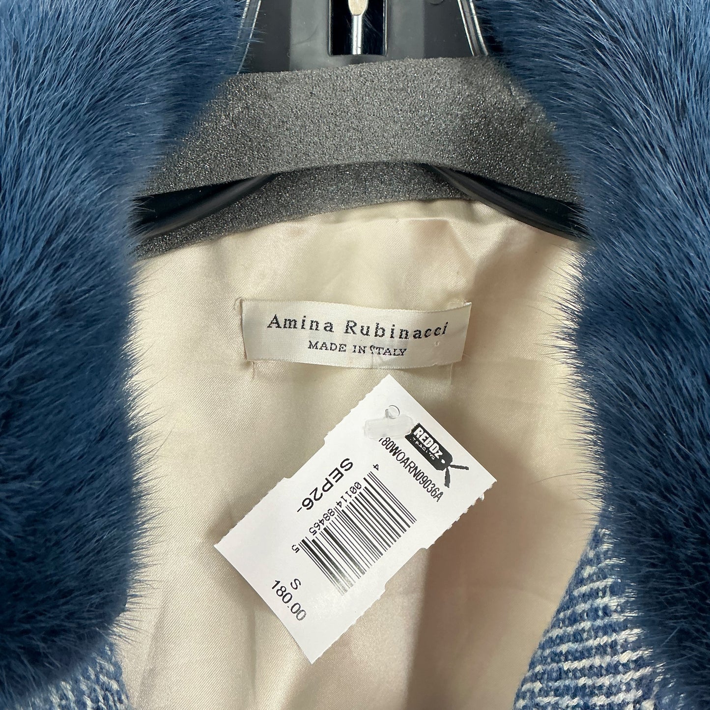 Amina Rubinacci/ Loro Piana Fabric Coat w/ Genuine Mink Detachable Fur Collar